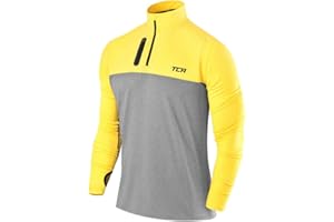 TCA Herren Fusion Pro Quickdry Langarm Lauf Shirt mit Halbem Reißverschluss