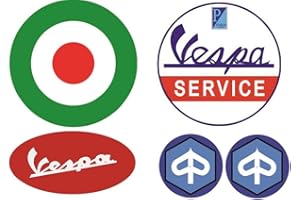 CUT-IT FOLIENTECHNIK & DESIGN #106 / VESPA Aufkleber Set 5x - Breite je Sticker ca. 6,5cm/3cm Retro Roller Oldtimer GTS 150 300 50 ccm