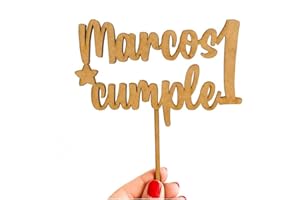 Little_Dreams_ Topper personalizado de madera, Decoración para Tartas de cumpleaños Topper,Cake Topper cumpleaños,Cupcake Decoration, Cake Decorations,Cupcake Toppers