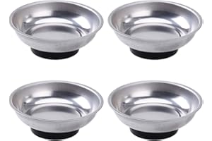 OUNONA 4 ciotole magnetiche in acciaio inox per viti N?Gel e piccole parti 3 pollici