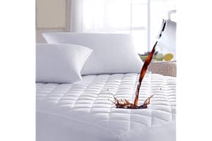 SEVENTHSTITCH Extra Deep Quilted Waterproof Mattress Protector Highly Absorbent Hotel Quality Fitted Bed Cover Breathable Hypoallergenic Ultra Soft Anti Dust Mite Topper Double King Super King Size (Double) White