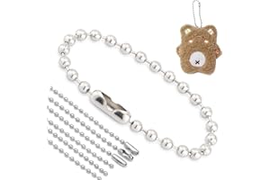 HSYTEK 100 Stück Kugelkette Metall Hängekette Silber Edelstahl Kugelkette Perlen Rollenkette mit Verbindern Metallkugelkette 2,4 mm Charms Craft Ball Bead für Bastelprojekte Tags Valentines Day Decorations