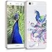 Produktbild kwmobile Hülle für Huawei P8 Lite (2015) - TPU Silikon Backcover Case Handy Schutzhülle - Cover klar Pfau Aquarell Design Mehrfarbig Transparent