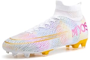 AOIKOY Football Boots Men's Trainers Outdoor High Top Football Shoes Professional Athletics Sneakers Teenager Breathable Soccer Shoes Lace Up Unisex