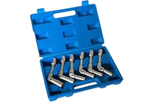topolenashop Kit 6 Chiavi Bussola snodate per candelette Auto Diesel da 8 a 16 mm 3/8" 160mm
