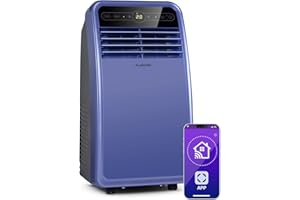 Klarstein Metrobreeze New York Smart 7k - Aire Acondicionado Portátil 7000 BTU, 21-34 m², Control App & WiFi, Ventilador 3 Velocidades, Deshumidificador, Temporizador 24h, Clase Energética A, Morado
