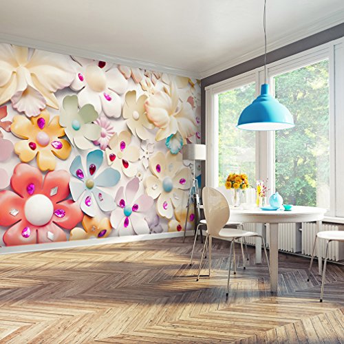 Fototapete Blumen 400x280 cm XXL | KOMPLETT SET MIT KLEISTER - PREMIUM VLIES TAPETE - PROFI QUALITÄT (Keine Papiertapete, keine Blasenbildung) - Top moderne Wanddeko - Fototapete 3D Illusion - Riesen Wandbild - Top Design Tapete - Neue exklusvie Edition mit noch besser Druckauflösung - Deutsches Premium Vlies (Kein Import Vlies oder PVC), Schlafzimmer, Wohnzimmer, Kinderzimmer geeignet | Fototapeten WandtapeteFOB0173a84XL