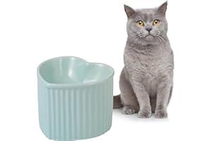 HCHLQLZ Podwyższona ceramiczna miska na wodę dla kota, podwyższona miska na karmę dla kotów, przeciw wymiotom, bezstresowa, wysokie miski do karmienia kotów, szeroka miska dla kota, nadaje się do używania w
