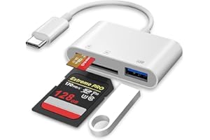 BAOLONGKING Czytnik kart USB C SD, TF Micro adapter kart pamięci z portem USB A do iPhone 15 16/iPad/Mac/Laptop typu C na aparat fotograficzny czytnik kart do iMac, iPad Pro Air Mini, Galaxy, MicroSD/SD
