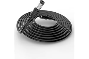 Tonton Cavo di prolunga DC 3M per Echo Show 15, Echo Show 10, Echo Show 8, Echo Show 2nd Generation, Echo Plus 2nd Generation, Echo 3rd 4th Generation, 18AWG rame, prolunga DC 3M Nero