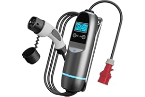 K.H.O.N.S. Cargador EV tipo 2 portátil de 11 kW, 3 fases, 16 A, EV, estación de carga móvil para cable de carga de coche eléctrico CEE EVSE IEC 62196-2, TUV, CE