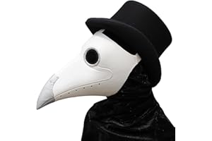 PARTYHOP Pájaros Plague Doctor Nariz de Cosplay Fancy diseño gótico Steampunk Retro Máscara de Rock (Blanco)