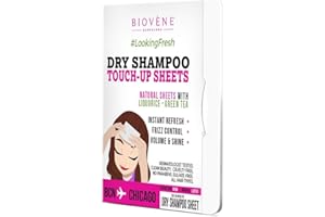 BIOVÈNE BARCELONA Biovène Dry Shampoo Touch-Up Sheets - Refresh Your Hairstyle On-The-Go With Natural Blotting Sheets To Combat Frizz And Absorb Excess Oil - A Hair Care Essential for Your Handbag (20 Sheets)