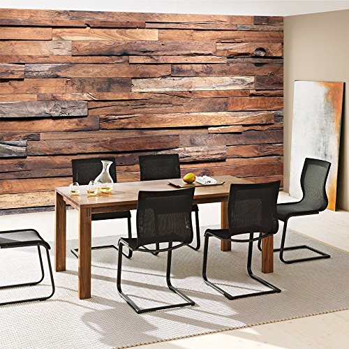 Vlies Fototapete PREMIUM PLUS Wand Foto Tapete Wand Bild Vliestapete – Holzwand Wand Mauer – no. 174 Holzwand Steinoptik Holz Wand Mauer Holztapete, Größe:400x280cm Vlies - 5