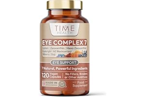 TIME HEALTH Eye Complex 7-120 Capsules - Lutein, Meso-Zeaxanthin, Zeaxanthin, NZ Blackcurrant, Bilberry, Goji & Eyebright – 4 Month Supply – UK Manufactured