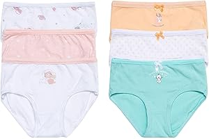 Channo Mutande Bambina in Cotone con Disegni Originali, Confezione da 6 Pezzi Morbide e Traspiranti