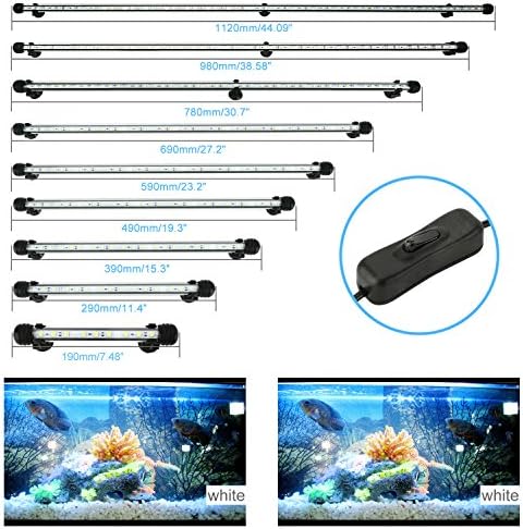 ROSE T White Light Aquarium LED Strip Lighting Set Fully Waterproof Amphibious Submersible Fish Tank Lights (78cm/30.7inches)