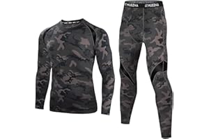 Muezna Thermounterwäsche Herren, Funktionswäsche Skiunterwäsche Lange Atmungsaktiv Thermounterwäsche Thermounterhose Set Weicher Wolle Fleecefutter für zu Hause Winter