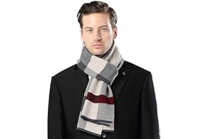 TRABIG Bufanda de Punto de Lana Largo, Bufanda Punto Hombre Tela Escocesa Cozy Lana Abrigo Del Mantón Cuello 180 * 32cm
