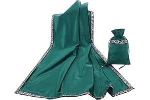BLESSUME Tarocchi Tovaglia Altare Divinazione in Tessuto con Tarot Bag, One Size (Verde)