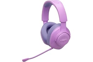 JBL Quantum 360 Słuchawki Bezprzewodowe Nauszne do Gier z Odłączanym Mikrofonem, Opcją Wyciszenia, 2,4 GHz, Bluetooth, 22 H Odtwarzania na Baterii, Kompatybilne z Wieloma Platformami, Fioletowe