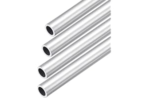 DMiotech 4pz (20mm OD x 18mm ID) Tubo Rotondo in Alluminio 6063 Lunghezza 300mm Tubazione Metallico per Costruzione di Telaio Macchinari Progetti Fai Da Te