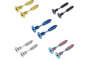 HOPEWEY Tian Stainless Steel Mens Stud Pendientes Hoops Tunnel Earrings para mujeres Fakeplug Earrings Stainless Steel Womens Stud Pendientes Ear Piercing Plugs