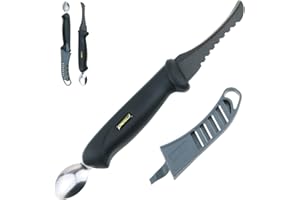 Marttiini Angel-Messer, Full-Tang Klinge, Martef beschichtet, 3 in 1 Fischmesser zum Entschuppen, Zerlegen & Ausnehmen - Fish Cleaner Knife 175019 C