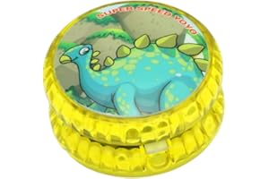 HOVUK® 1 Yoyo sensible a la luz de dinosaurio en color amarillo, estable y resistente con cuerda Yoyo, gran regalo para niños y jugadores principiantes para realizar