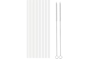 YNR Zapasowe słomki do kubków wielokrotnego użytku, przezroczyste, ekologiczne, proste słomki do picia Stanley, 1,134 g, z 2 szczotkami do czyszczenia
