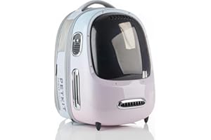 PETKIT Cat Carrier Backpack with Inbuilt Fan & Light, Ventilated Cat Bubble Back Pack for Pet Dog with Padded and Adjustable Strap, Detachable and Lightweight for Travel Hiking Walking Camping