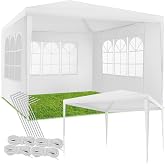 tectake&reg; Garden Tent, Waterproof Outdoor Tents, Garden Gazebo, Beach Awning, Gazebo Tent, Outdoor Garden Tents &ndash; 3 x 3 m Whit