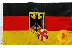 TCTOHZNG Deutschland Fahne mit adler 90 x 150 cm Deutsche Flagge mit Messing-Ösen 210D Nylon-Material mit Genähten Streifen Premium Flaggen für Draußen und Drinnen