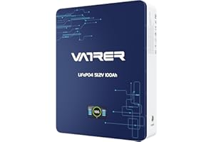 VATRER POWER 51,2V 100Ah Batteria LiFePO4, 5,12 kWh, Celle di Grado A, Batteria al Litio da Parete con BMS 100A e Monitor LED, 6000+ Cicli Profondi per Sistemi di Accumulo di Energia, Fuori Rete