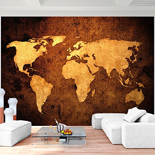 Fototapete Weltkarte 308 x 220 cm - Vliestapete - Wandtapete - Vlies Phototapete - Wand - Wandbilder XXL - !!! 100% MADE IN GERMANY !!! Runa Tapete 9015010c
