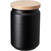 IKEA &Ccedil;ay Kahve Kavanozu,Siyah Renk 1 lt Siyah Cam-Bambu Kapak
