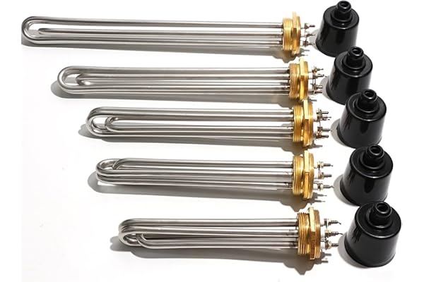 Xuro Elvärmare DN32 DN40 DN50 Värmeelement SUS304 220V Rörformad Booster 3KW 4.5KW 6KW 9KW 220V 12KW(DN50 58mm 2inch,380V_9KW 285MML)