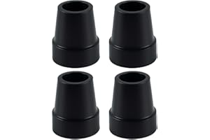 HORKTRUST Tacos Muletas Antideslizantes, Embout de Canne de Marche y Béquille, Goma Reforzada con Triple Surco para Máximo Agarrey Base Giratoria Amortiguada, Ideal para Tubos de 19mm.