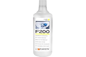 FAREN - Disincrostante Anticalcare F200, Elimina Incrostazioni di Calcare dalle cassette di scarico, Sicuro su Plastiche e Gomme, Efficiente ed Economico, 1L