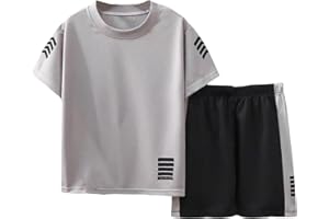 Zerfoogh Jungen Sportbekleidung Set - Sommer Kinderkleidung mit Atmungsaktivem T-Shirt & Shorts für Jungen 3-10 Jahre