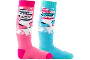 Thyo - Lot de 2 paires de mi-bas ski acrylique et laine ourson bébé