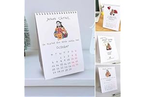 DORALER Calendar 2025,Jesus Christ What A Year Calendar, Jesus Christ Calendar 2025, Funny Desk Calendar with Inspirational Paintings, Practical Monthly Planner for Home, Office,