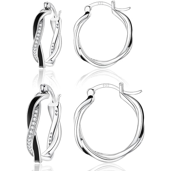 HEEYA Orecchini a cerchio in argento per donne e ragazze, orecchini a