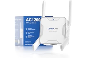 ‎COTDLNK COTDLNK 2026 WLAN Verstärker für zu Hause WiFi Repeater mit Eingebaute PA WiFi Booster 1200Mbit/s WiFi Internet Verstärker mit Ethernet-Anschluss Dualband 2,4 GHz und 5 GHz, EU-Stecker