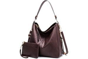 Lifetooler Bolso Bandolera Mujer Grande PU Cuero Bolsos de Mujer Hobo Shopper Bolsos Tote Monedero Carteras 2pcs Set para Trabajo, Casual, Fiesta