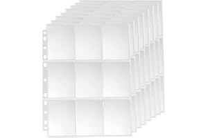WAIZHIUA 540 Pockets Trading Card Sleeves - 30 Sheets Double-Side 9Pocket Card Holder, 11 Holes Fit A4 2 3 4 Ring Binder, Cards Protector for Pokemon, Baseball, Football, Business