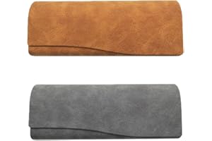 YANJINGHE Funda para Gafas, Estuche de Anteojos, Fundas de Gafas, Gafas de Sol, Estuche Protector de Gafas Estuches, Caja de Almacenamiento de Gafas, Estuche para Gafas Cuero, para Mujeres, Hombres, Niños