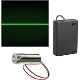 CTRICALVER 1pcs 520nm Green Line Module Laser Adjustable Focus with Plastic Lens 3-5V+ 1pcs AA Battery Holders (Light Source