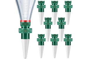 BCTHLBF 8 Pack Plant Waterer for Vacations, Automatic Watering Device Adjustable Plant Waterer Self Watering Spikes with Slow Release Control Valve Switch Bottle Drip Irrigation System