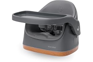 Maxi-Cosi Jay Rialzo Sedia Bambini da Tavolo 2 in 1, 6 Mesi - 3 Anni, 9-15 kg, Seggiolone Pappa Portatile, Vassoio Regolabile, Facile da Pulire, Design Compatto, Seduta Spaziosa, Elegance Graphite